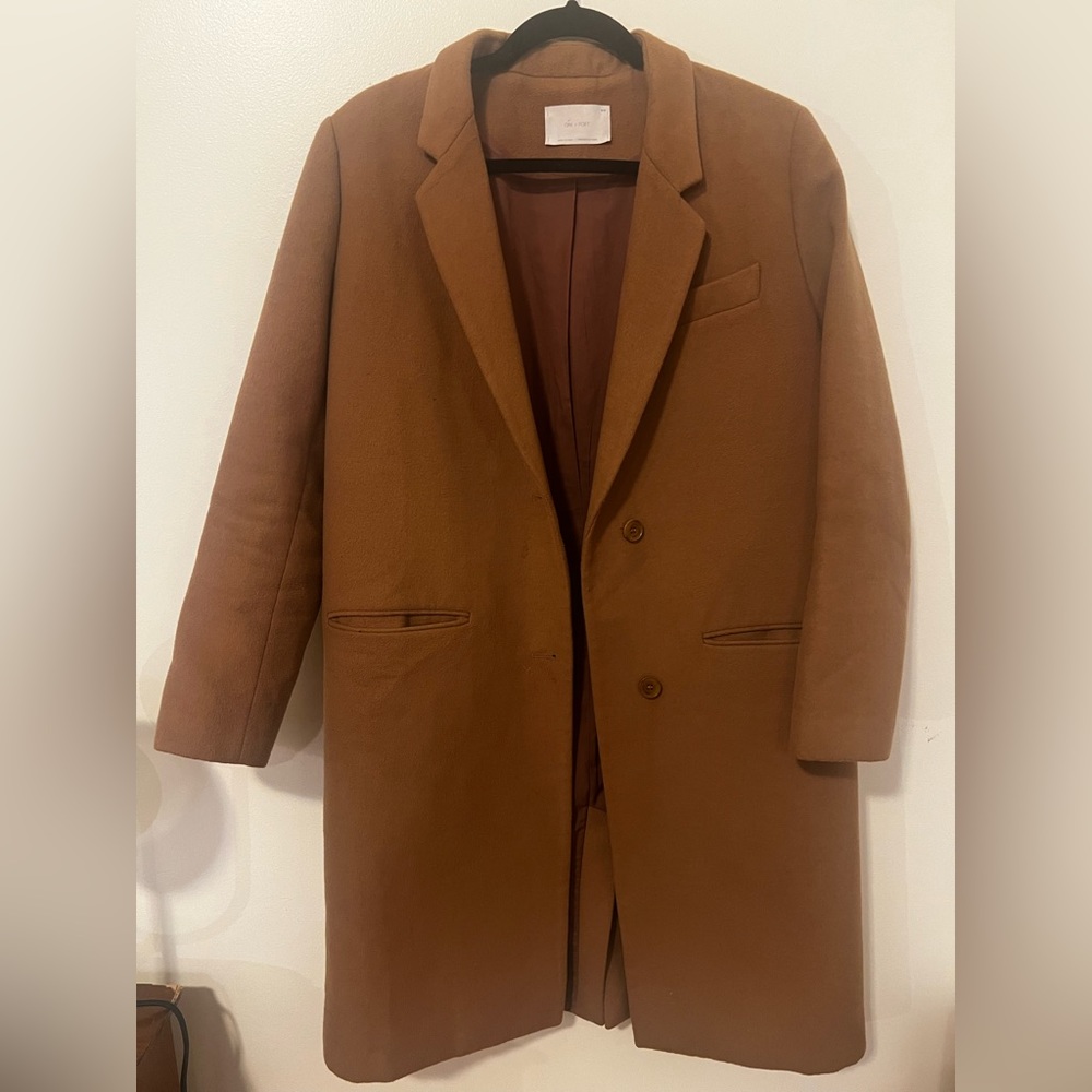 Oak + Fort Wool Camel Coat size Medium